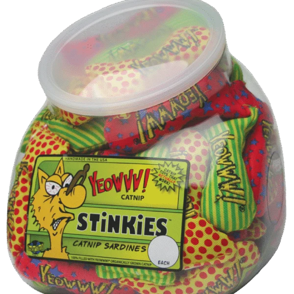 Katzenspielzeug Fische mit Katzenminze, 51 Stück in der Fischschale – Yeowww! Fishbowl of Stinkies