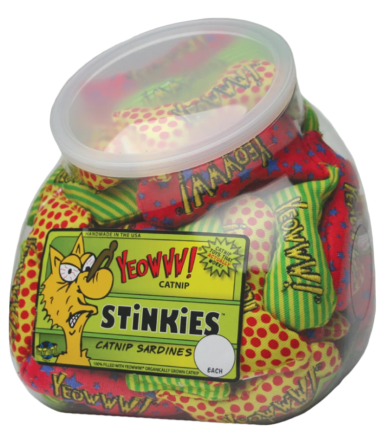 Katzenspielzeug Fische mit Katzenminze, 51 Stück in der Fischschale – Yeowww! Fishbowl of Stinkies – Bild 1