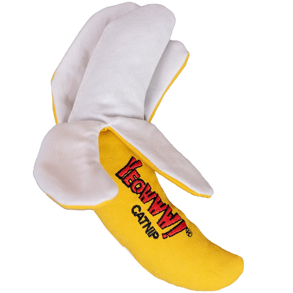 Katzenspielzeug Banane, geschält und mit Katzenminze gefüllt, 18 cm – Yeowww! Chicata Banana Peeled – Bild 1