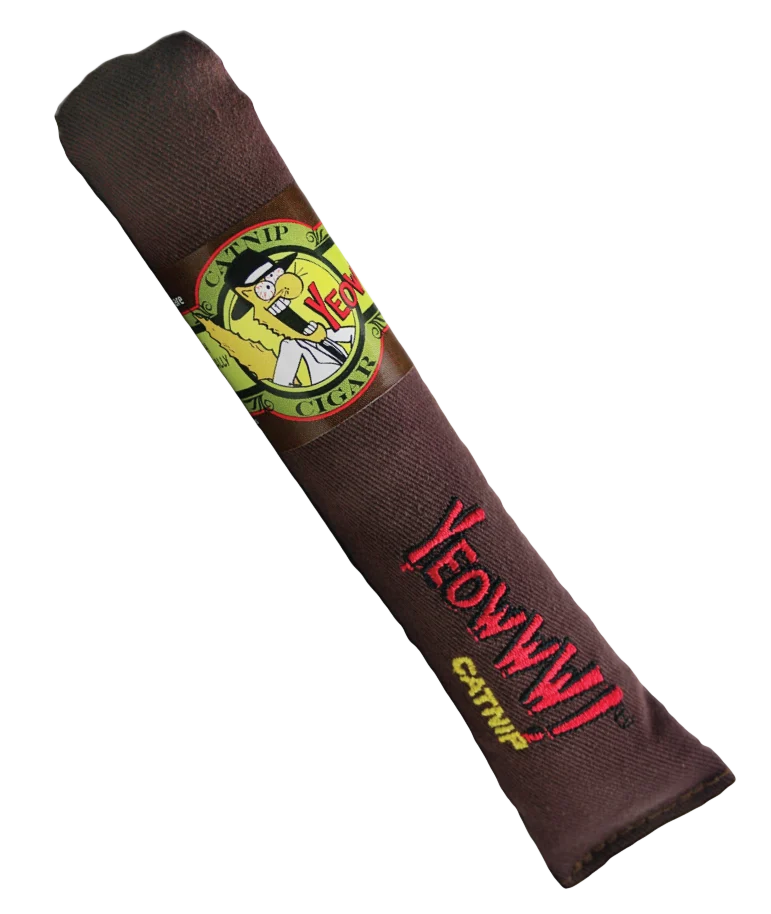 YEOW014.png Katzenspielzeug Zigarre mit Katzenminze, Braun, 18 cm – Yeowww! Cigar – Bild 1