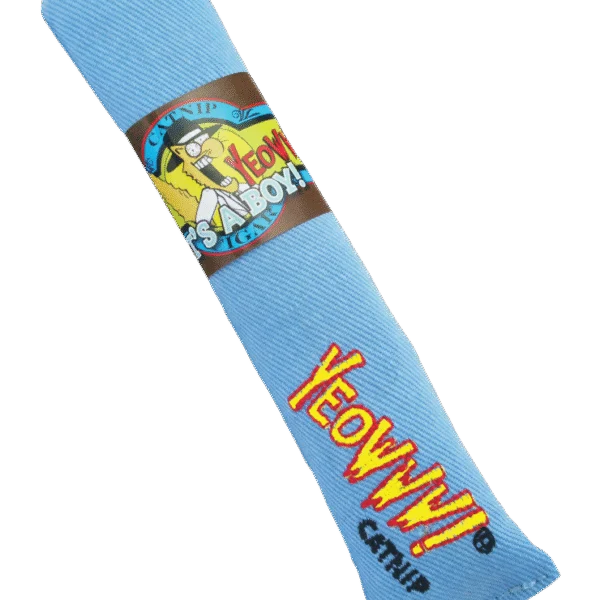 Spielzigarre für Katzen mit Katzenminze, Blau, 18 cm – Yeowww! Cigar