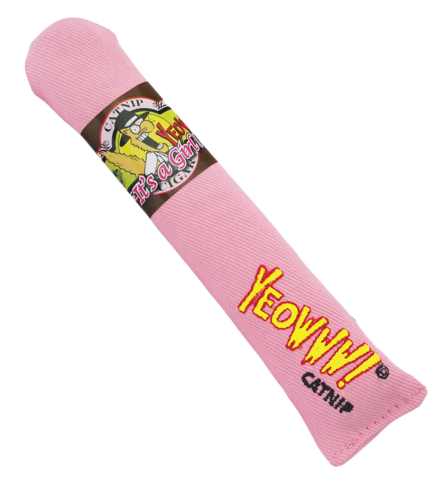 YEOW014E.png Spielzigarre für Katzen mit Katzenminze, Rosa, 18 cm – Yeowww! Cigar – Bild 1