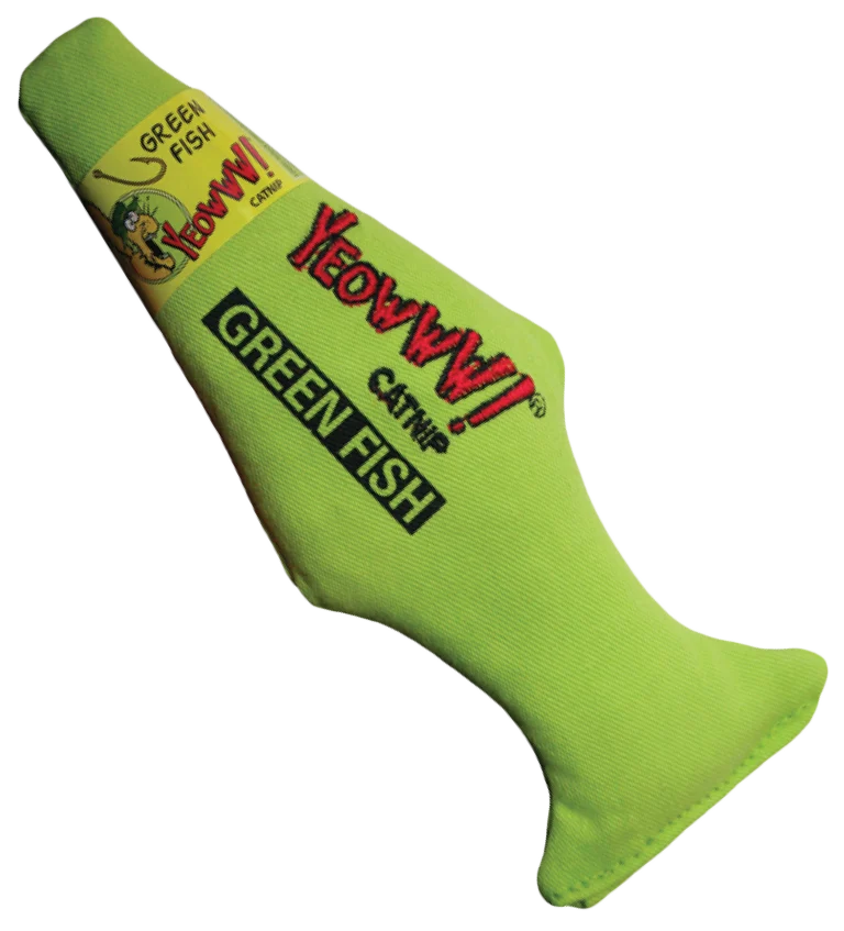 YEOW019.png Katzenspielzeug in Fischform mit Catnip, Grün, 18 cm – Yeowww! Green Fish – Bild 1