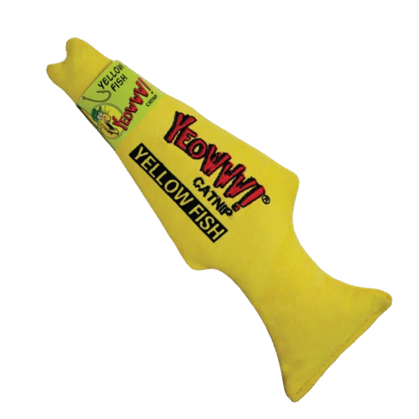 Katzenspielzeug in Fischform mit Katzenminze, Gelb, 18 cm – Yeowww! Yellow Fish