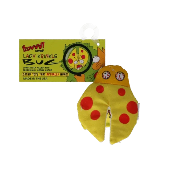 Katzenspielzeug mit Katzenminze und Knisterflügeln – Yeowww! Lady Krinkle Bug