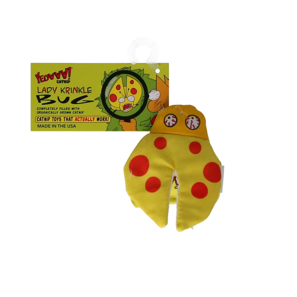 YEOW029A.png Katzenspielzeug mit Katzenminze und Knisterflügeln – Yeowww! Lady Krinkle Bug – Bild 1