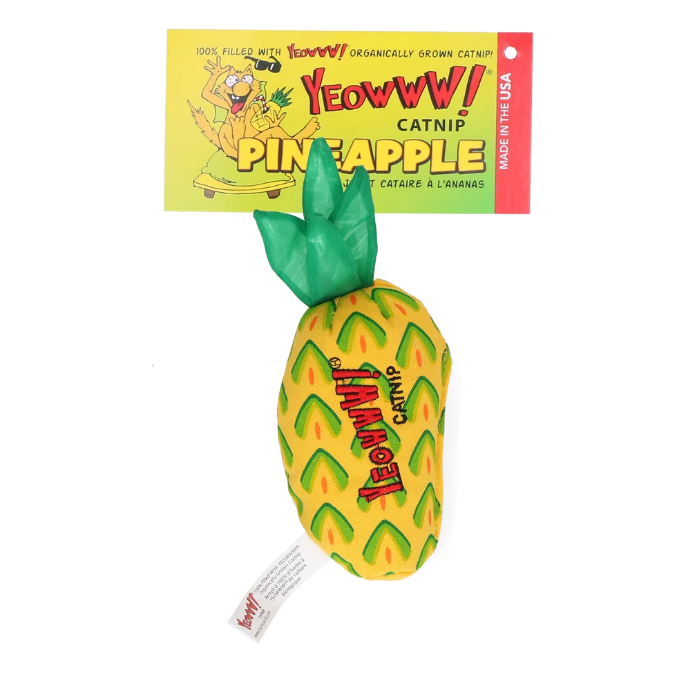 YEOW042.png Katzenspielzeug Ananas mit Catnip, 17,7 cm – Yeowww! Pineapple – Bild 1