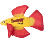 Katzenspielzeug Fisch mit Katzenminze und knisternden Flossen, Rot, 17 x 12 cm – Yeowww! Mo Betta Fish