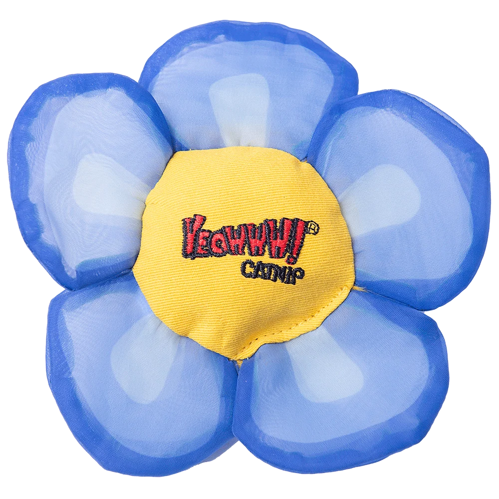 Spielblume für Katzen mit Katzenminze und knisternden Blütenblättern, Blau – Yeowww! Daisy's Flower Tops – Bild 1