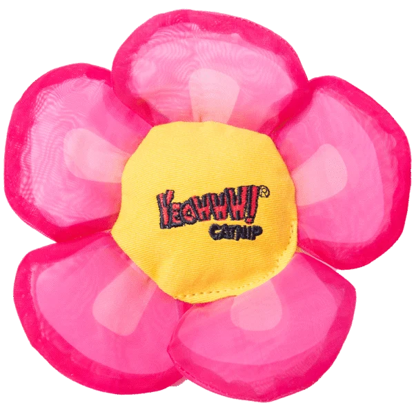 Spielblume für Katzen mit Katzenminze und knisternden Blütenblättern, Rosa – Yeowww! Daisy's Flower Tops