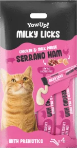 Schlecksnack für Katzen mit Serrano Schinkenaroma – YowUp! Milky Licks