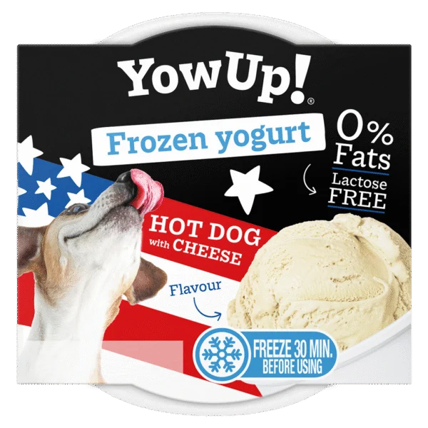 Joghurt Snack zum Einfrieren für Hunde und Katzen, Hotdog mit Käse, 110 g – YowUp! Frozen Yoghurt Hot dog mit Käse