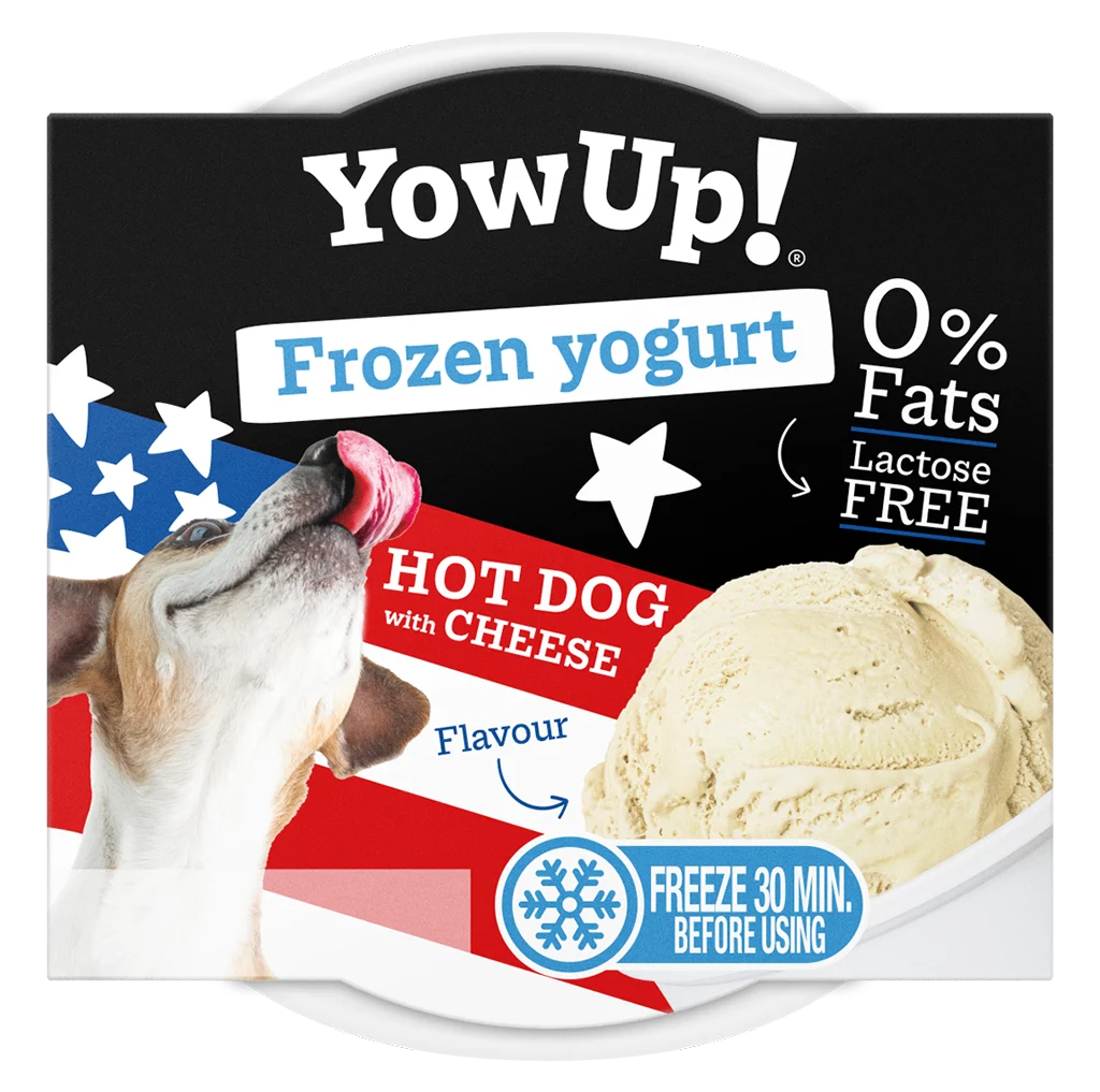 Joghurt Snack zum Einfrieren für Hunde und Katzen, Hotdog mit Käse, 110 g – YowUp! Frozen Yoghurt Hot dog mit Käse – Bild 1