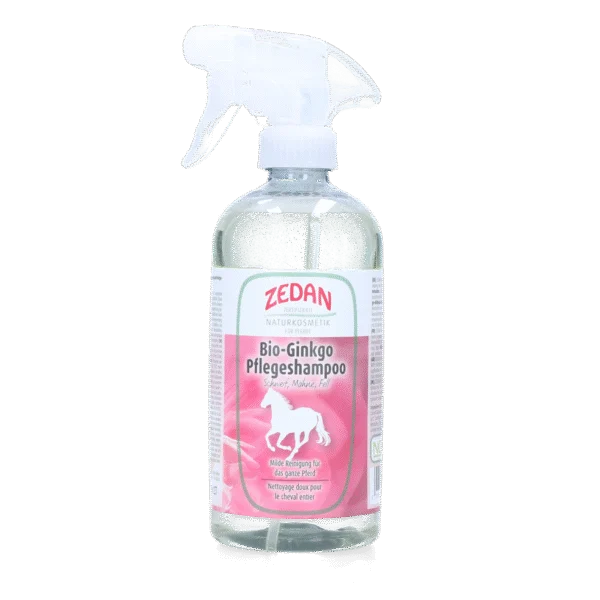 Pferdeshampoo für Fell, Mähne und Schweif, 500 ml – Zedan Bio Ginkgo Shampoo