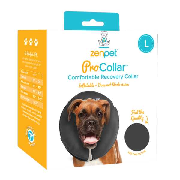 Schutzkragen für Hunde, L, waschbar, 33 bis 40,6 cm – Zenpet ProCollar