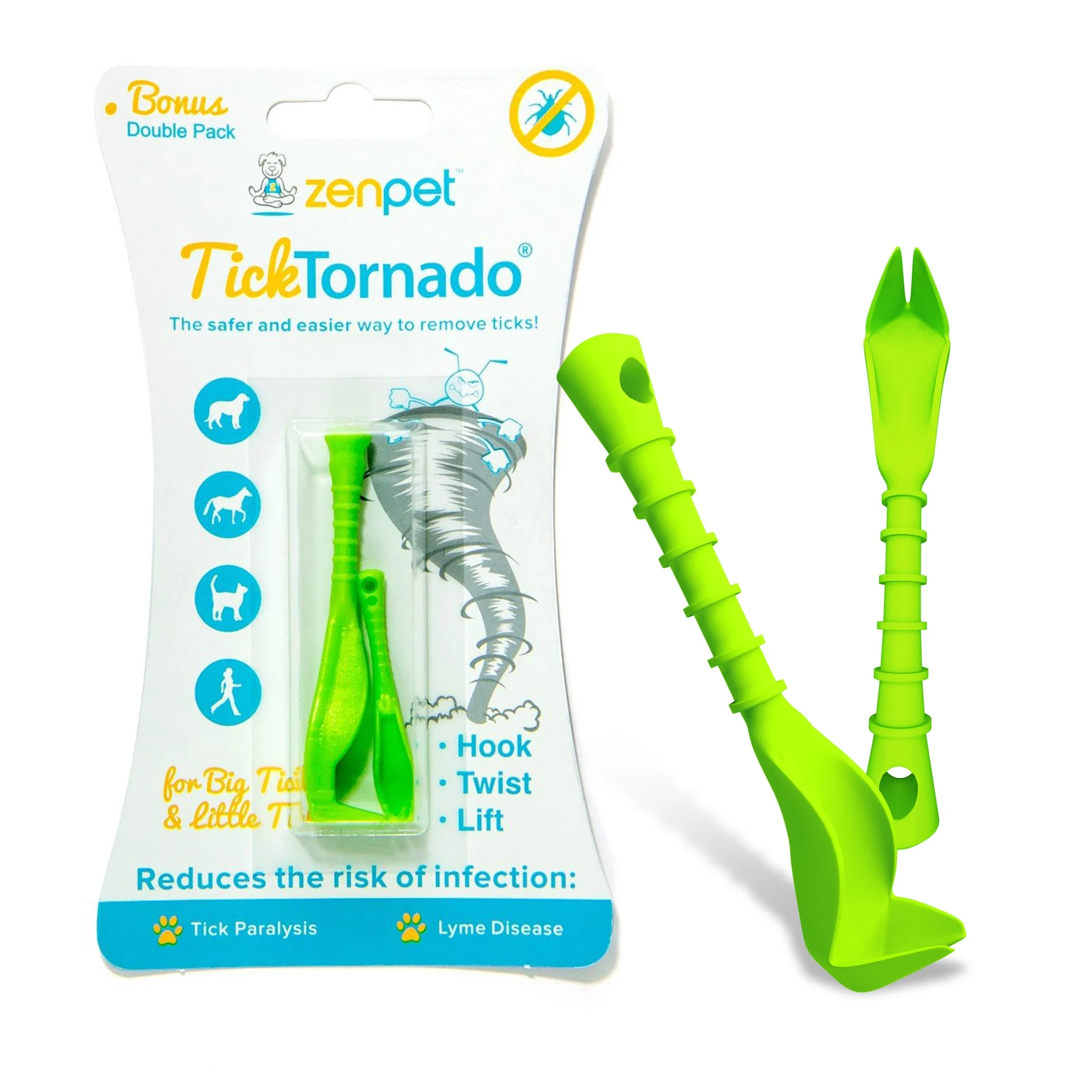 Zeckenzange mit Schlüsselringöffnung, 2 Stück – Zenpet Tick Tornado – Bild 1