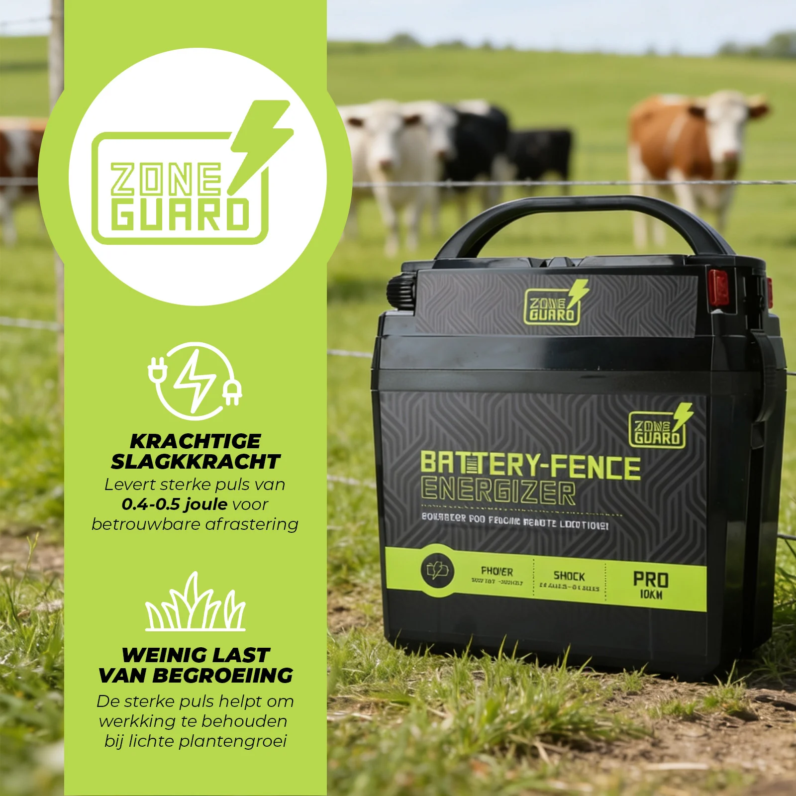 Weidezaungerät mit 9 V Batterie – ZoneGuard Battery Energizer Pro 10 km – Bild 3
