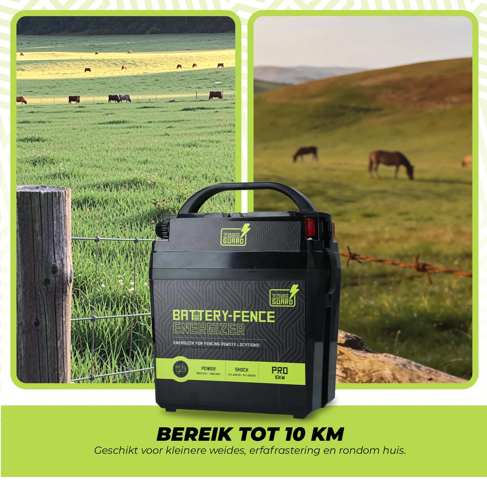 Weidezaungerät mit 9 V Batterie – ZoneGuard Battery Energizer Pro 10 km – Bild 4