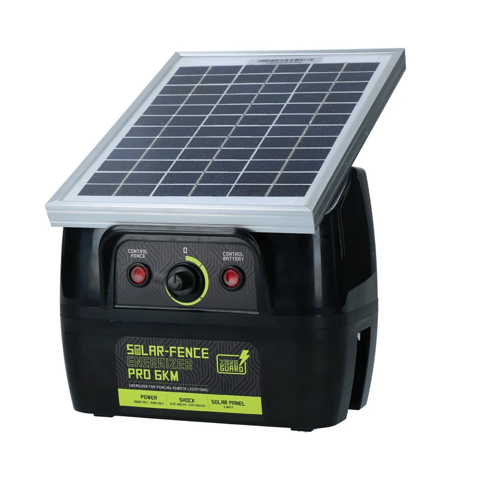 Weidezaungerät mit 5 W Solarmodul – ZoneGuard Solar-Fence Energizer Pro 6 km – Bild 1