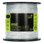 Weidezaunseil 6 mm Weiß mit 6 Edelstahlleitern, 200 m – ZoneGuard Basic