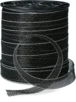 Weidezaunband 40 mm Schwarz mit 9 Edelstahlleitern, 200 m – ZoneGuard Basic