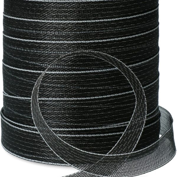 Weidezaunband 40 mm Schwarz mit 9 Edelstahlleitern, 200 m – ZoneGuard Basic