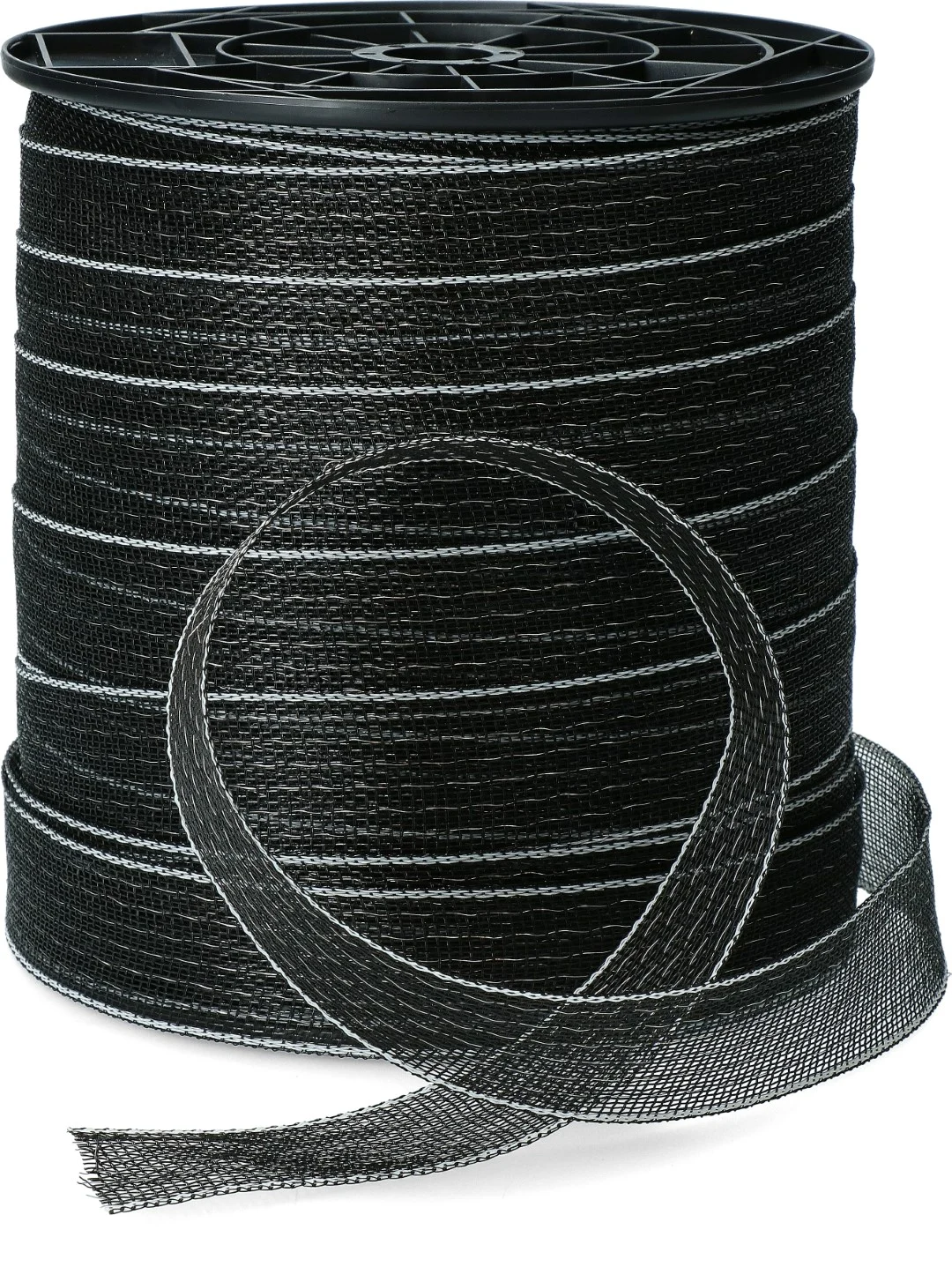 Weidezaunband 40 mm Schwarz mit 9 Edelstahlleitern, 200 m – ZoneGuard Basic – Bild 1
