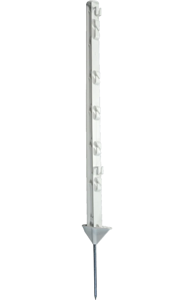 ZONE0617.png Kunststoffpfahl mit Trittbügel, 75 cm, Weiß – ZoneGuard – Bild 1