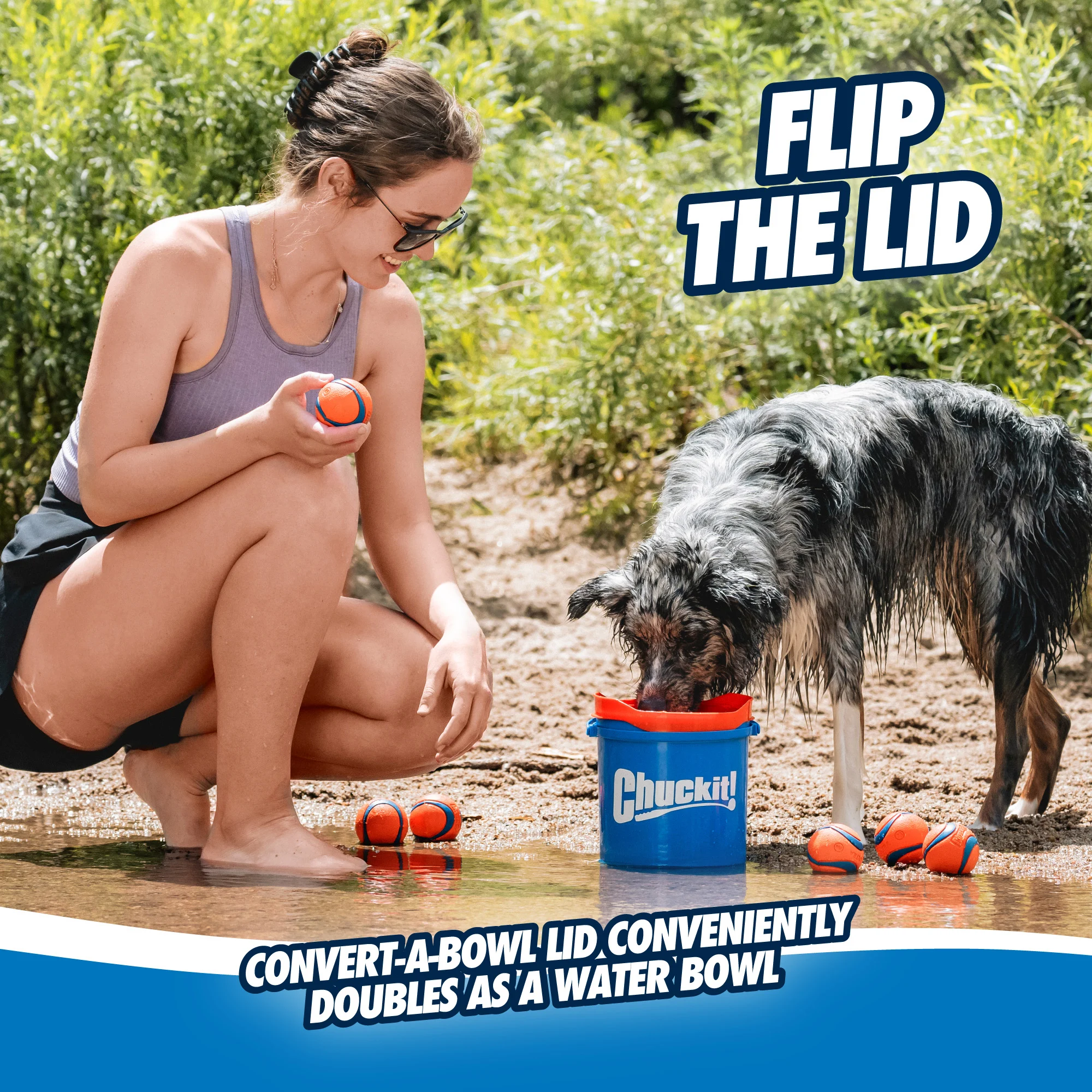 Hundeball Set mit Eimer und Ablauflöchern, 8 Bälle M – Chuckit! Bucket – Bild 6