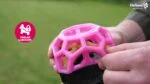 Gummiball für Leckerlis mit Quietscher, Orange – Dog Comets Moonstone – Bild 3