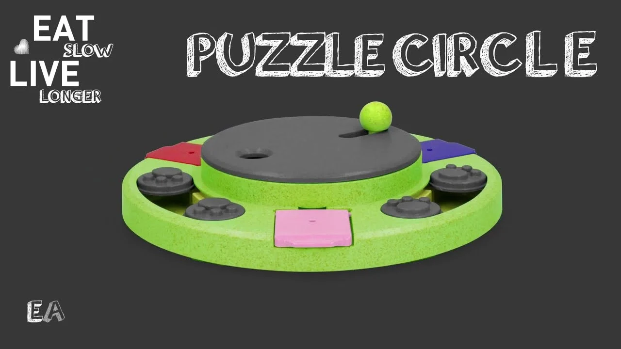 Hundepuzzle für Futterbrocken und Snacks mit rutschfesten Füßen – Eat Slow Live Longer Puzzle Circle – Bild 2