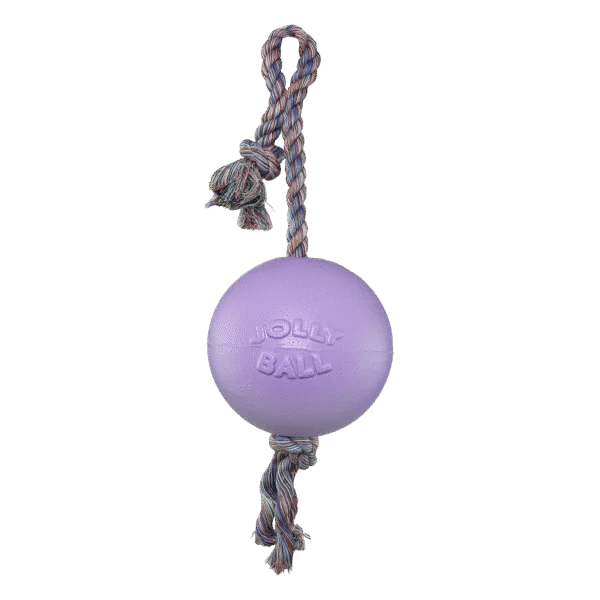 Schwimmender Hundeball mit Seil, Helllila M (15 cm) – Jolly Pets Romp-n-Roll