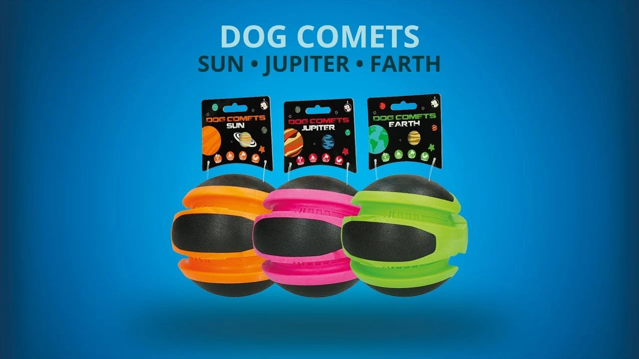 Springender Hundeball Orange, 14 cm – Dog Comets Planets – Bild 4